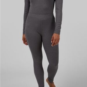 32 Degrees Charcoal Ribbed Leggings